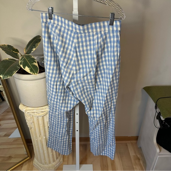 Zara Blue and White Checkered Gingham Pants - Picture 5 of 6